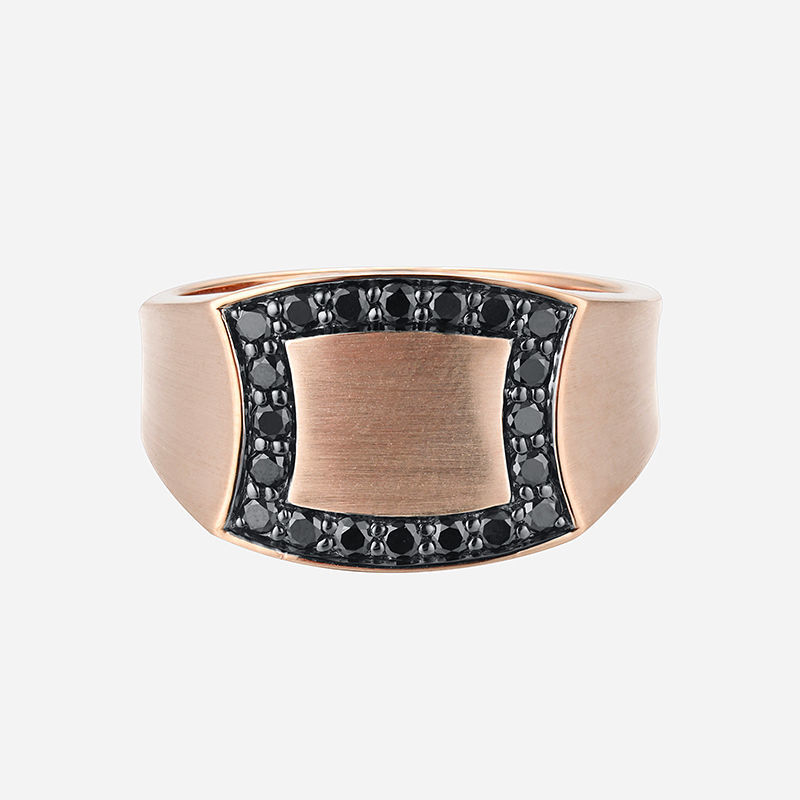 14k Rose Gold With Black Diamond Ring Peter Lam Jewellery Ltd